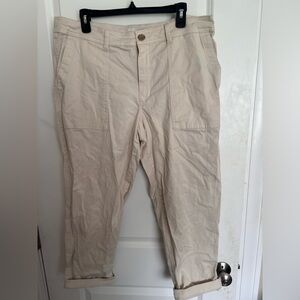 A New Day Beige Cropped Utility Pants Size 16